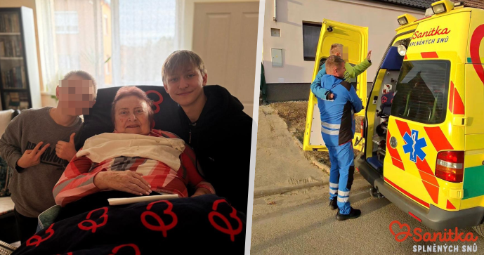 Babička Zdeňka a vnuci Lukáš s Tomáškem