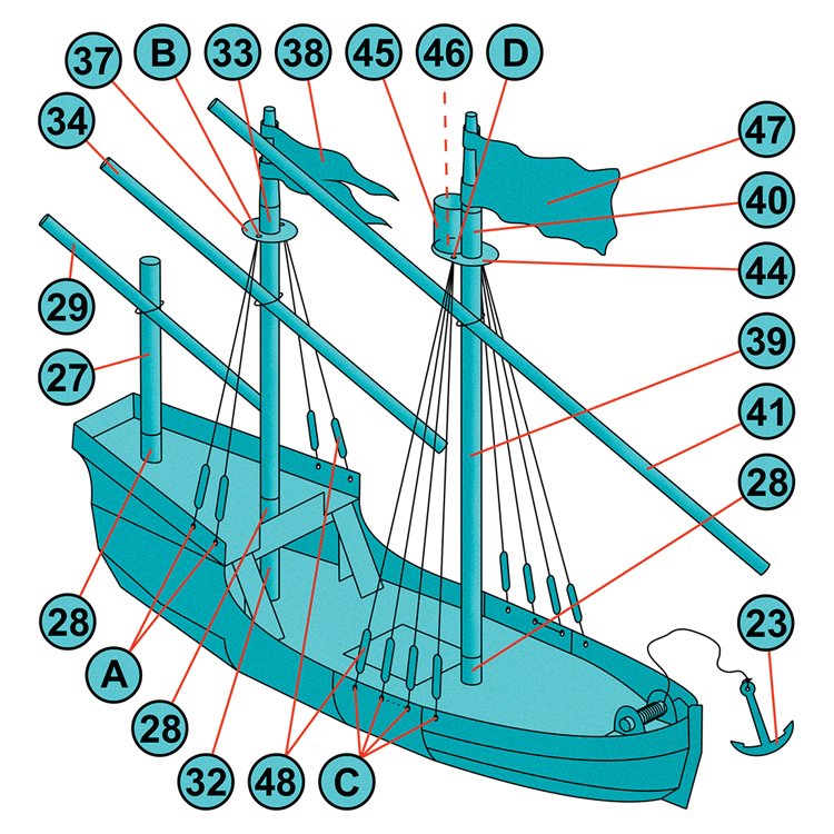 Návod na slepení papírového modelu historické lodě Santa Clara Clara
