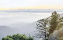 Mlha nad kalifornským pohořím Santa Cruz