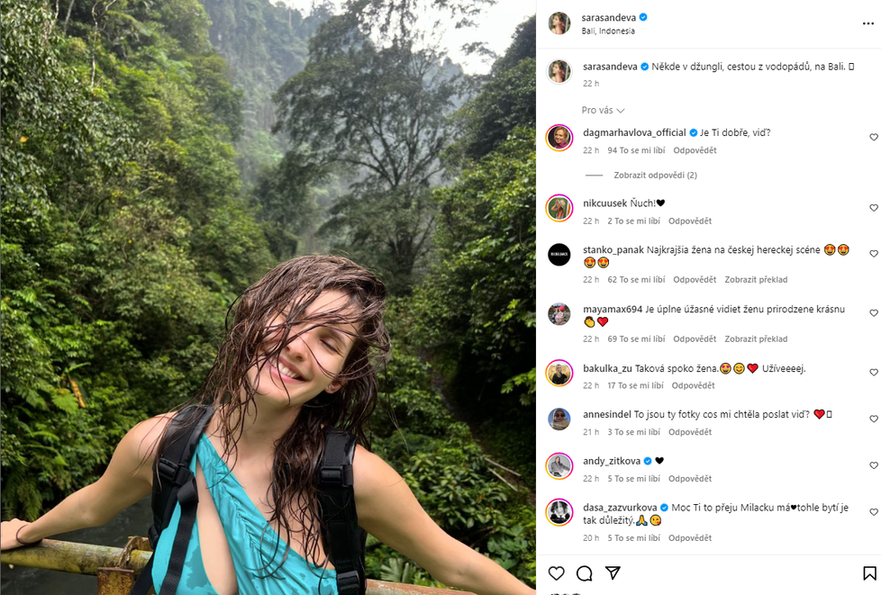Sara Sandeva si užívá dovolenou na Bali.