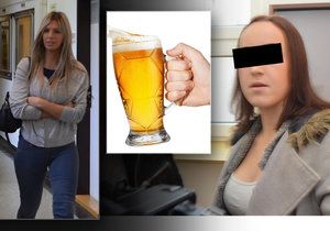 Modelka Sarah (23, vlevo) se u soudu zpovídá z napadení Denisy (17). O obličej jí rozbila sklenici. Za podobný útok přitom byla už dvakrát souzena.