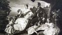 Královna Viktorie s manželem a dětmi.