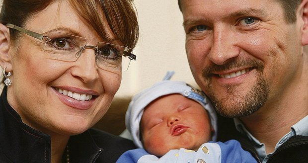 Palin s manželem a postiženým Trigem