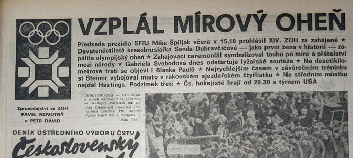 Dobové úryvky z Československého sportu, ZOH Sarajevo 1984