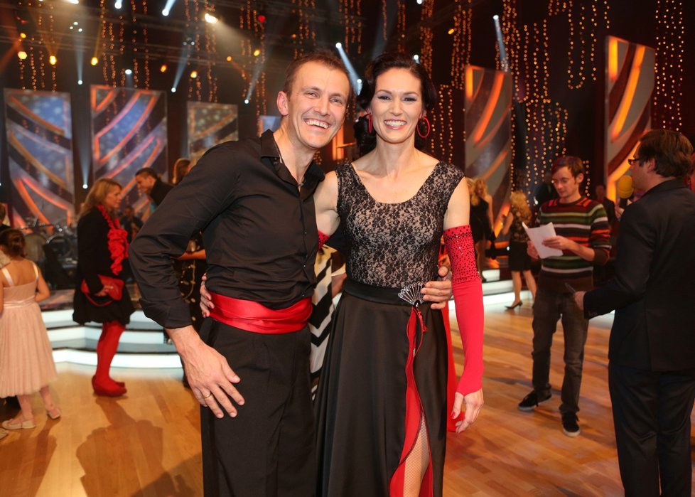 Šárka Kašpárková s tanečním partnerem Janem Tomanem.