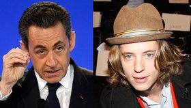 Syna francouzského prezidenta Nicholase Sarkozyho Pierra (vpravo) přepadly na Ukrajině žaludeční potíže a musel být hospitalizován