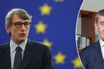 Šéf EP Sassoli v dopise Babišovi odmítl, že by se europoslanci rezolucí vměšovali do záležitostí ČR.