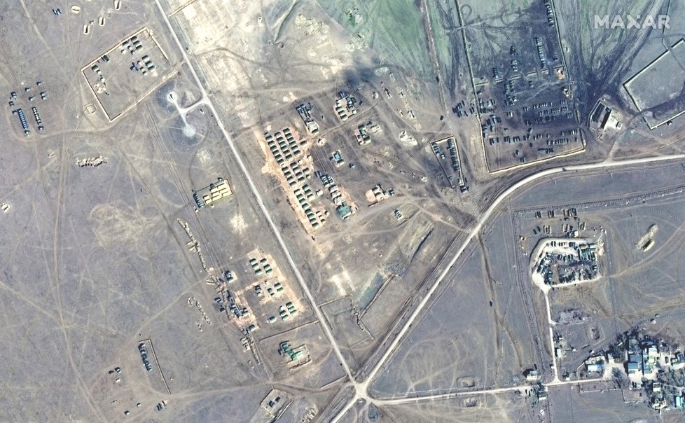 Ruský vojenský prostor Opuk na okupovaném Krymu (15. 2. 2022)