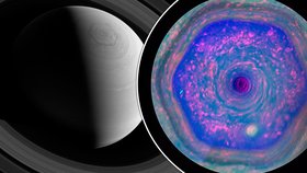 Šestiúhelník na Saturnu je krásným vesmírným obrazcem.