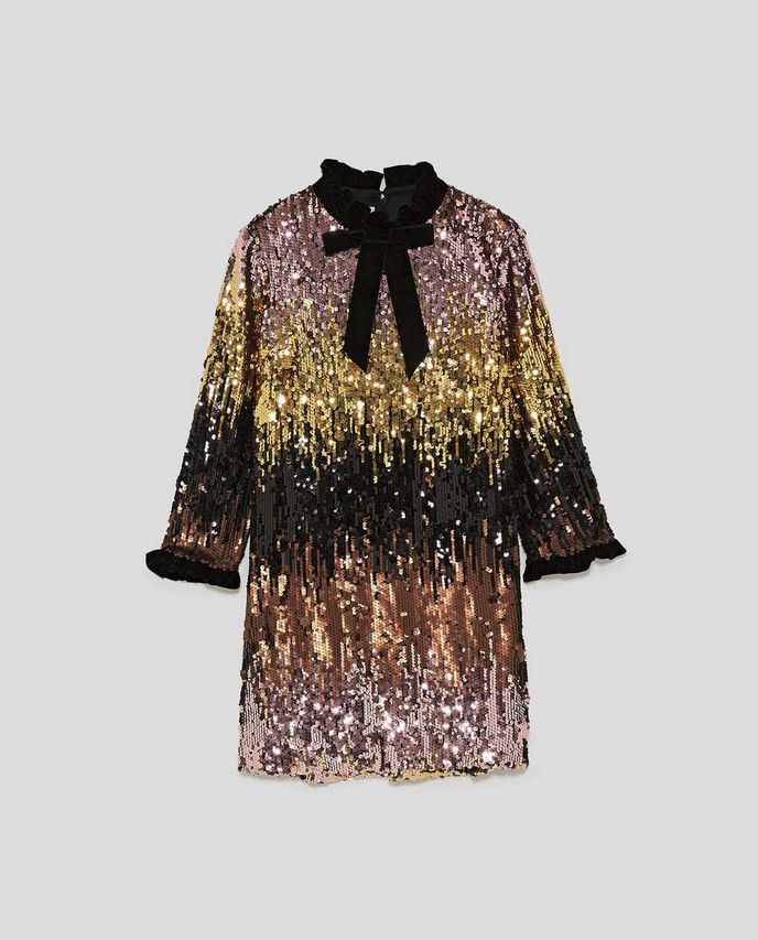 Ombré šaty s flitry, Zara, 2599 Kč Ombré šaty s flitry, Zara, 2599 Kč
