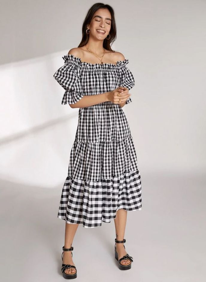Gingham midi šaty, Kitri Studio, 145 GBP Gingham midi šaty, Kitri Studio, 145 GBP
