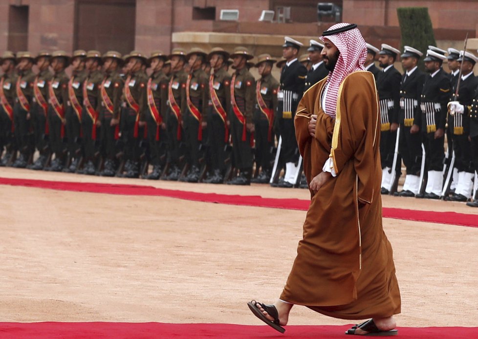 Korunní princ Saúdské Arábie Mohamad bin Salmán v Indii.
