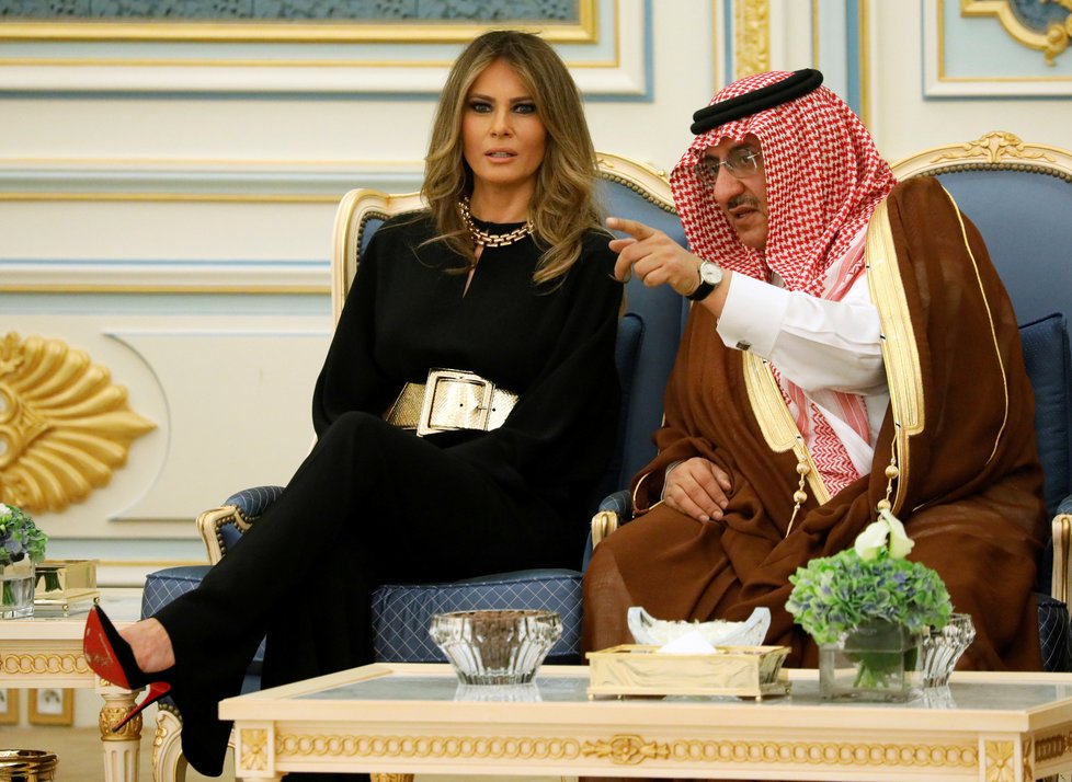 Bývalý korunní princ Muhammad bin Najíf s americkou první dámou Melanií Trumpovou