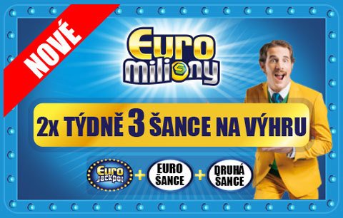 Nové Euromiliony – 2x týdně 3 šance na výhru!