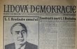 Lidová demokracie z 12. listopadu 1982 informuje o smrti Brežněva.