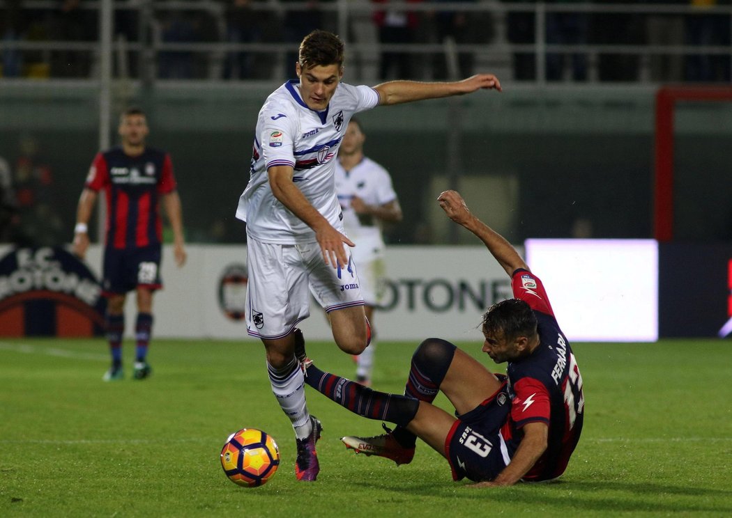 Patrik Schick pomohl dvěma góly Sampdorii k postupu v Italském poháru