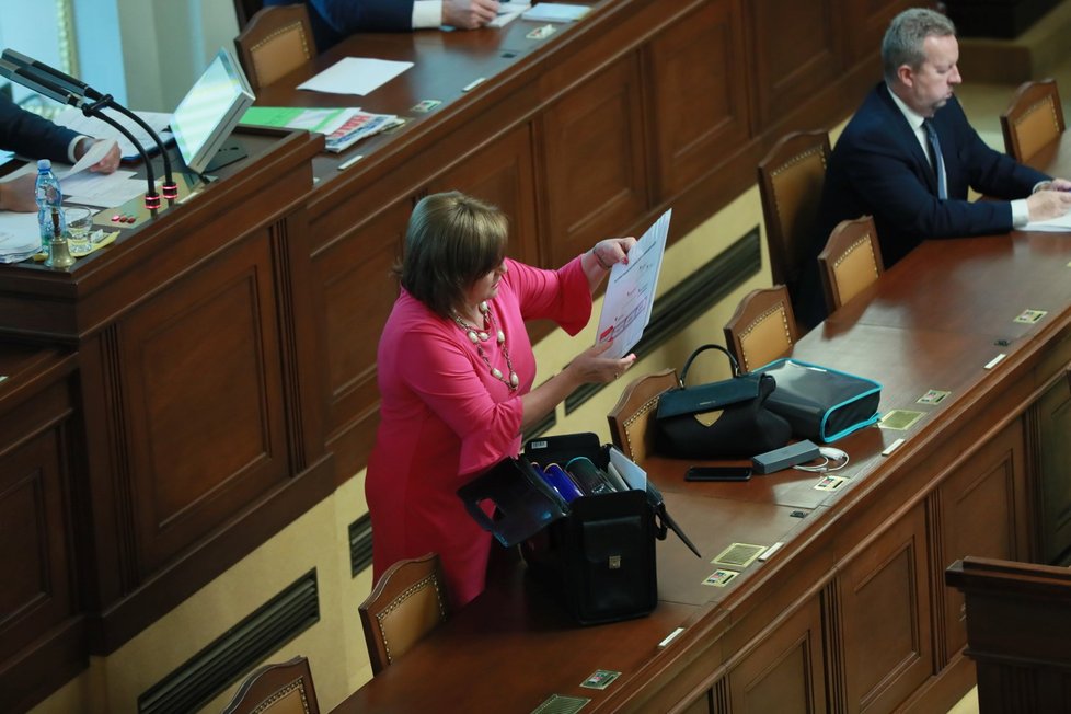 Ministryně financí Alena Schillerová v Poslanecké Sněmovně (10. 9. 2019)