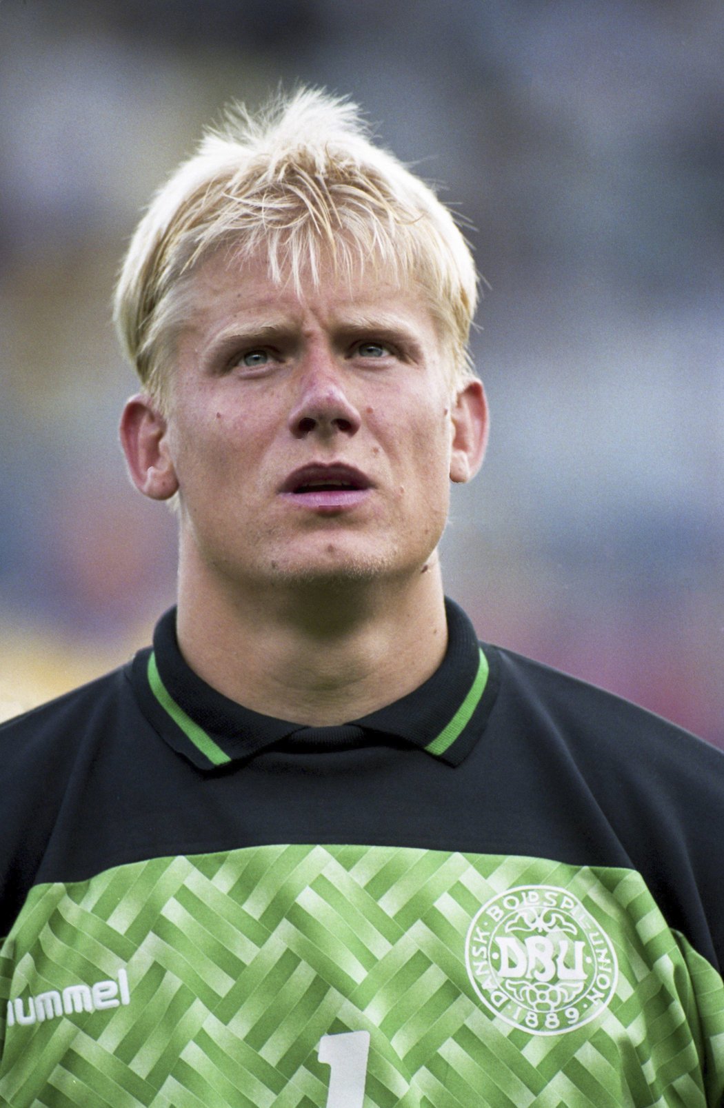 Hvězdný dánský gólman Peter Schmeichel na snímku z roku 1992