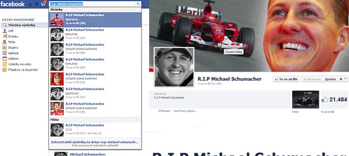 NECHUTNÉ! Schumi je mrtvý!? Hyeny na facebooku už legendu pohřbily