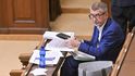 Schůze Sněmovny svolaná z podnětu opozičního hnutí ANO pod názvem Vymlčené korupční kauzy vládních stran: Andrej Babiš