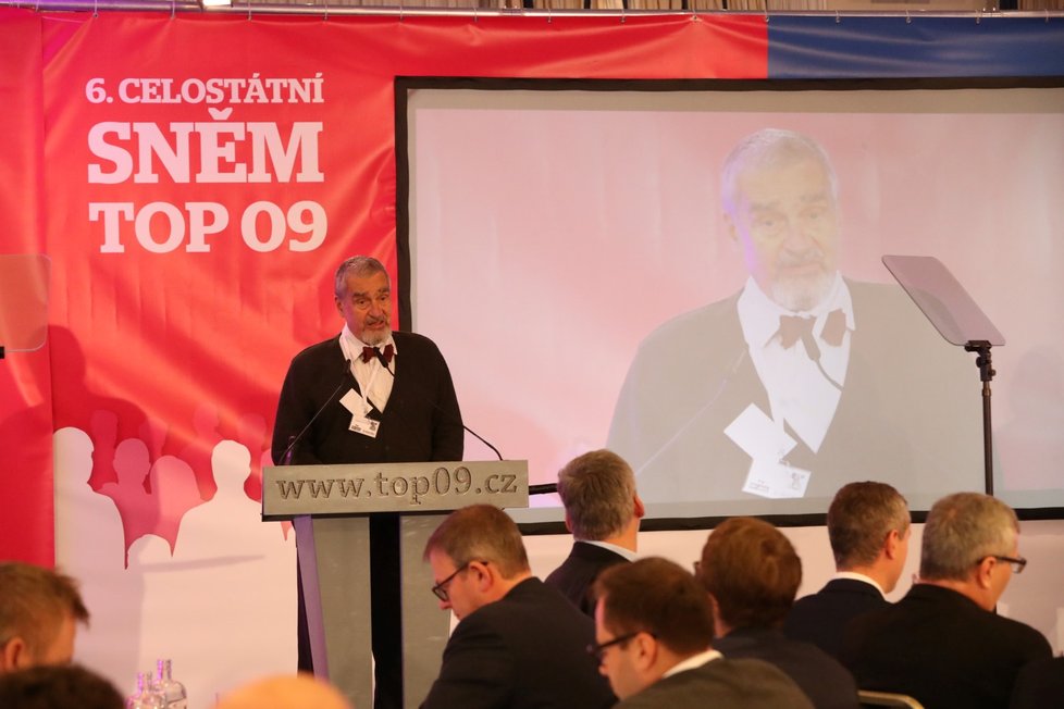 Karel Schwarzenberg na sněmu TOP 09