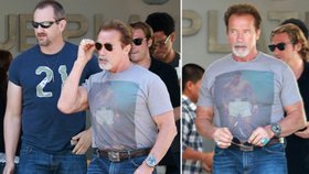 Arnold si vyšel na oběd s obarvenou hlavou, ale na vousy asi zapomněl