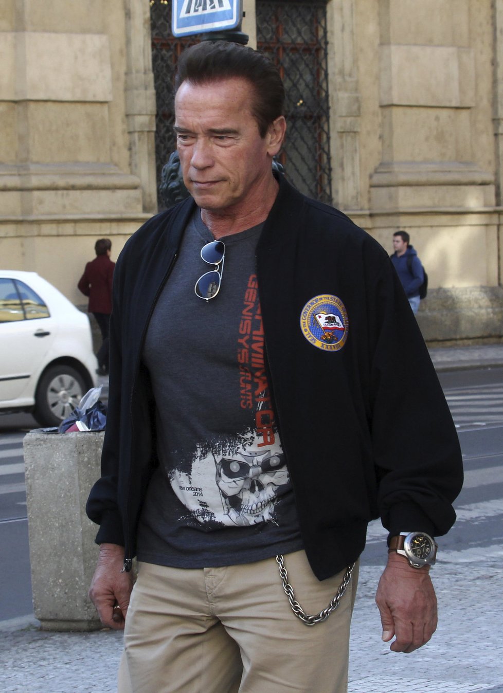 2015 - Arnold Schwarzenegger v centru Prahy.