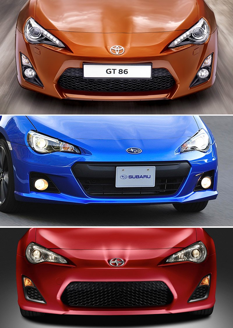 Toyota GT 86 vs Subaru BRZ vs Scion FR-S