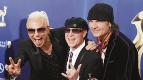 Část Scorpions: zleva Rudolf Schenker, Klaus Meine a Mathias Jabs
