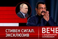 Přeběhlík Seagal v TV u Putinova propagandisty Solovjova: Jsem Rus, jsem tady doma!