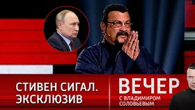 Přeběhlík Seagal v TV u Putinova propagandisty Solovjova: Jsem Rus, jsem tady doma!