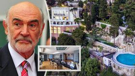 Sean Connery miloval svou vilu na Francouzské riviéře.