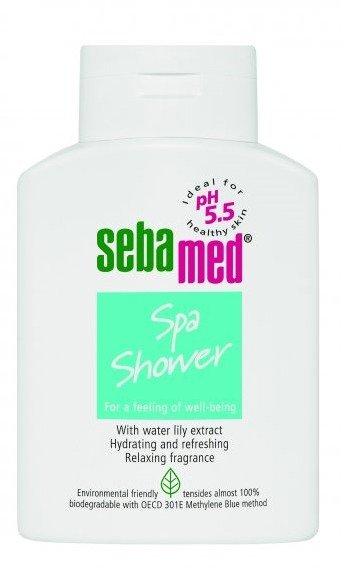 Sebamed, osvěžující sprchový gel Spa, 88 Kč (200 ml), koupíte v síti lékáren