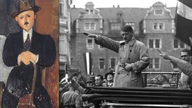 Obraz Sedícího muže s holí z roku 1918 ukradli v roce 1941 zidovskému majiteli nacisté.
