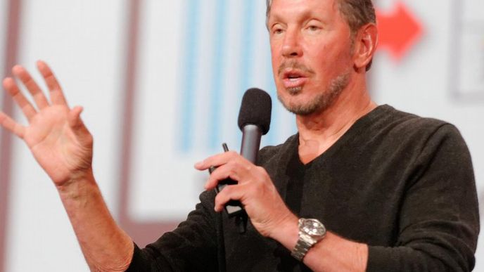 Šéf Oraclu Larry Ellison na konferenci OpenWorld 2013 v San Francisku.