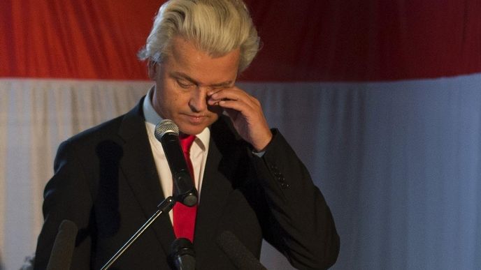 Šéf radikálné pravicové strany PVV Geert Wilders po volebním debaklu