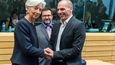 Šéfka MMF Christine Lagardeová a řecký ministr financí Janis Varufakis
