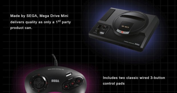 Sega Mega Drive Mini bude mít ovladač s drátem.