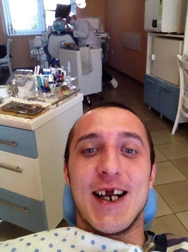 Selfie ze zubařského křesla