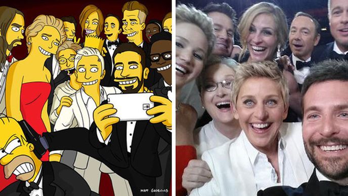 Simpsonovi odhalili, že slavná selfie na Oscarech byl podvod
