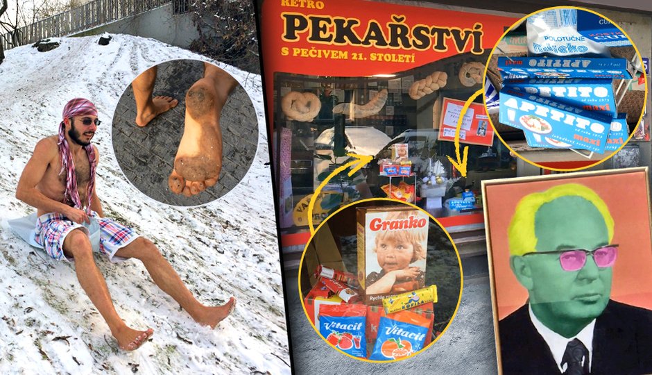 Šílenec? Lukáš chodí po Praze bos, bobuje nahý! A první retro pekařství baví zákazníky