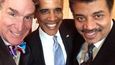 Barack Obama, Bill Nye a Neil DeGrasse Tyson - prezident USA, vědci - 2014