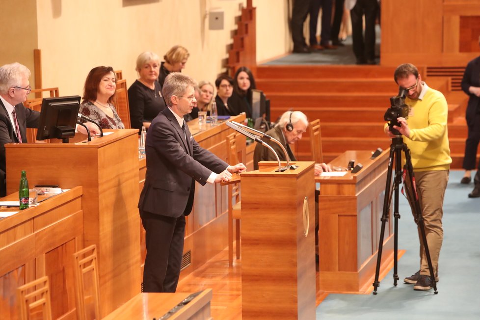 Nový předseda Senátu Miloš Vystrčil (ODS) (19. 2. 2020)