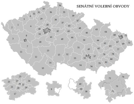 Volební obvody do Senátu - 2018