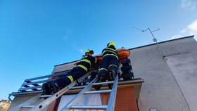 Zraněnou seniorku na Rychnovsku museli hasiči z domu dostat přes balkon.
