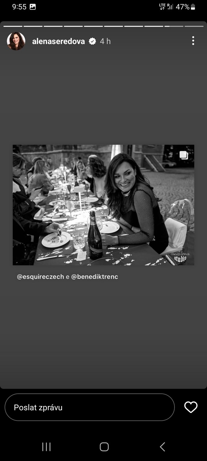 Modelka Alena Šeredová na utajené večeři ve Varech
