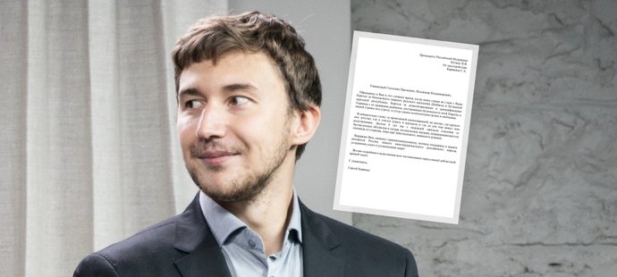 Ruský šachový velmistr Sergej Karjakin poslal Putinovi dopis podpory.