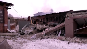Bombardování Charkova v počátku války na Ukrajině.