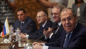 Ruský ministr zahraničí Sergej Lavrov na návštěvě Egypta (24.7.2022)