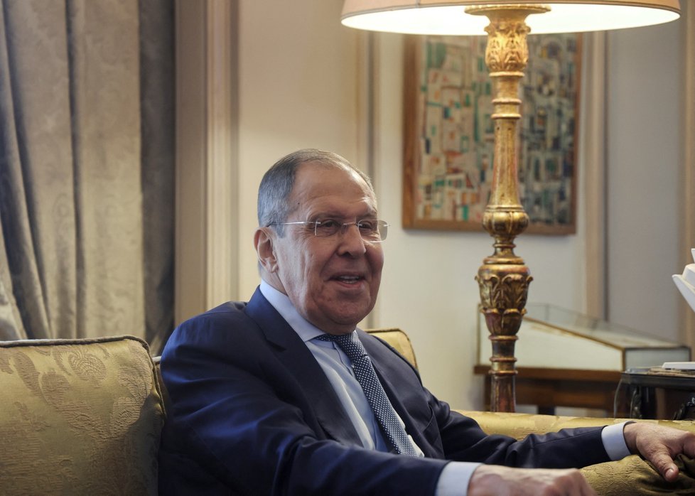 Ruský ministr zahraničí Sergej Lavrov na návštěvě Egypta (24.7.2022)